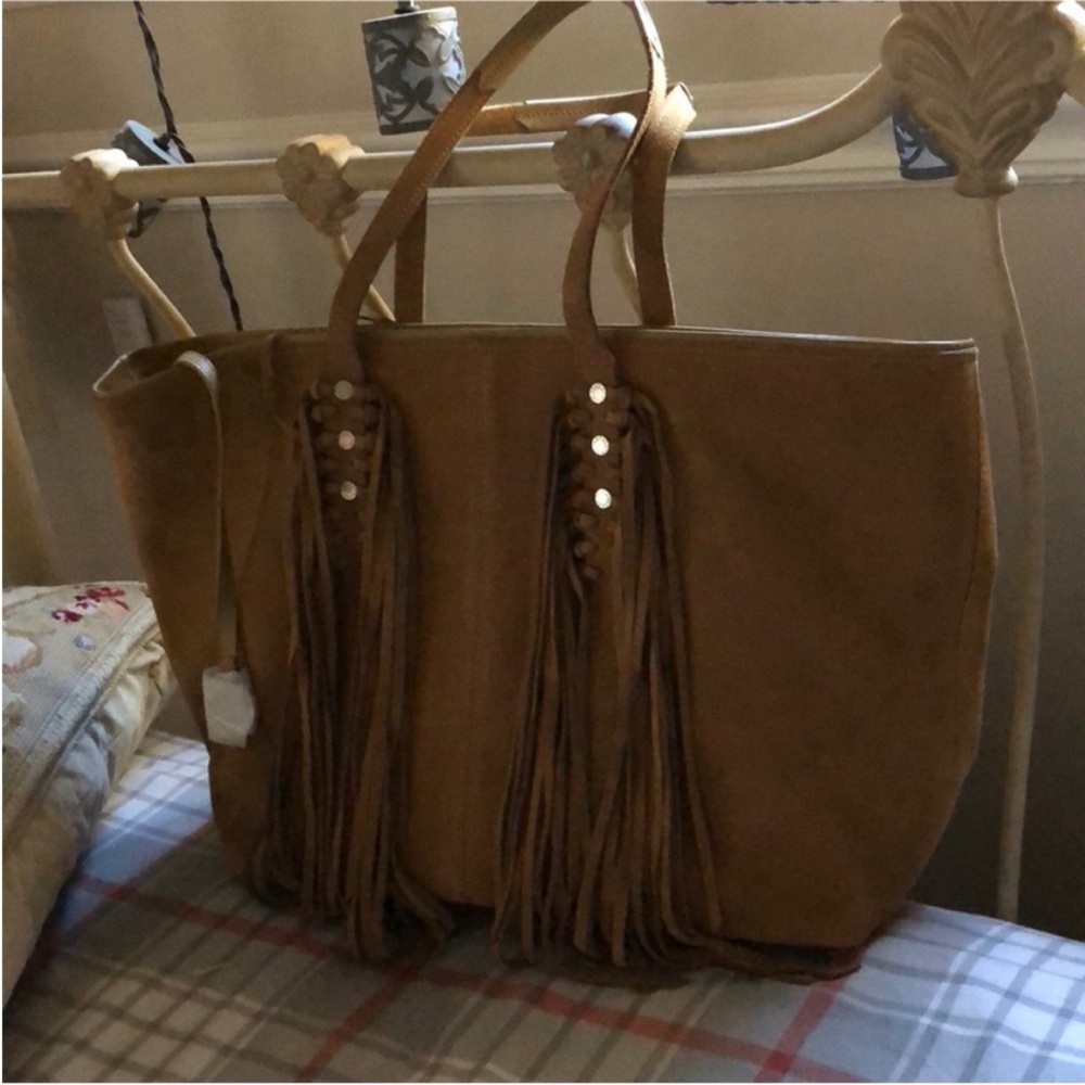 Zadig & Voltaire Tan Tote with Fringe